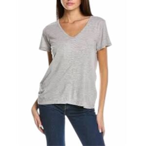 MICHAEL STARS Heather Gray Skyler Ultra Jersey Relaxed V-Neck Tee Medium